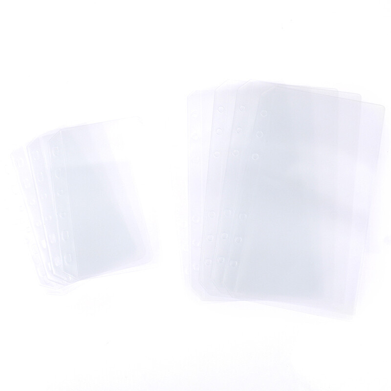 Behoo 1PCS Binder Pockets A5 A6 A7 Binder Folders for Notebook Binder Transparent