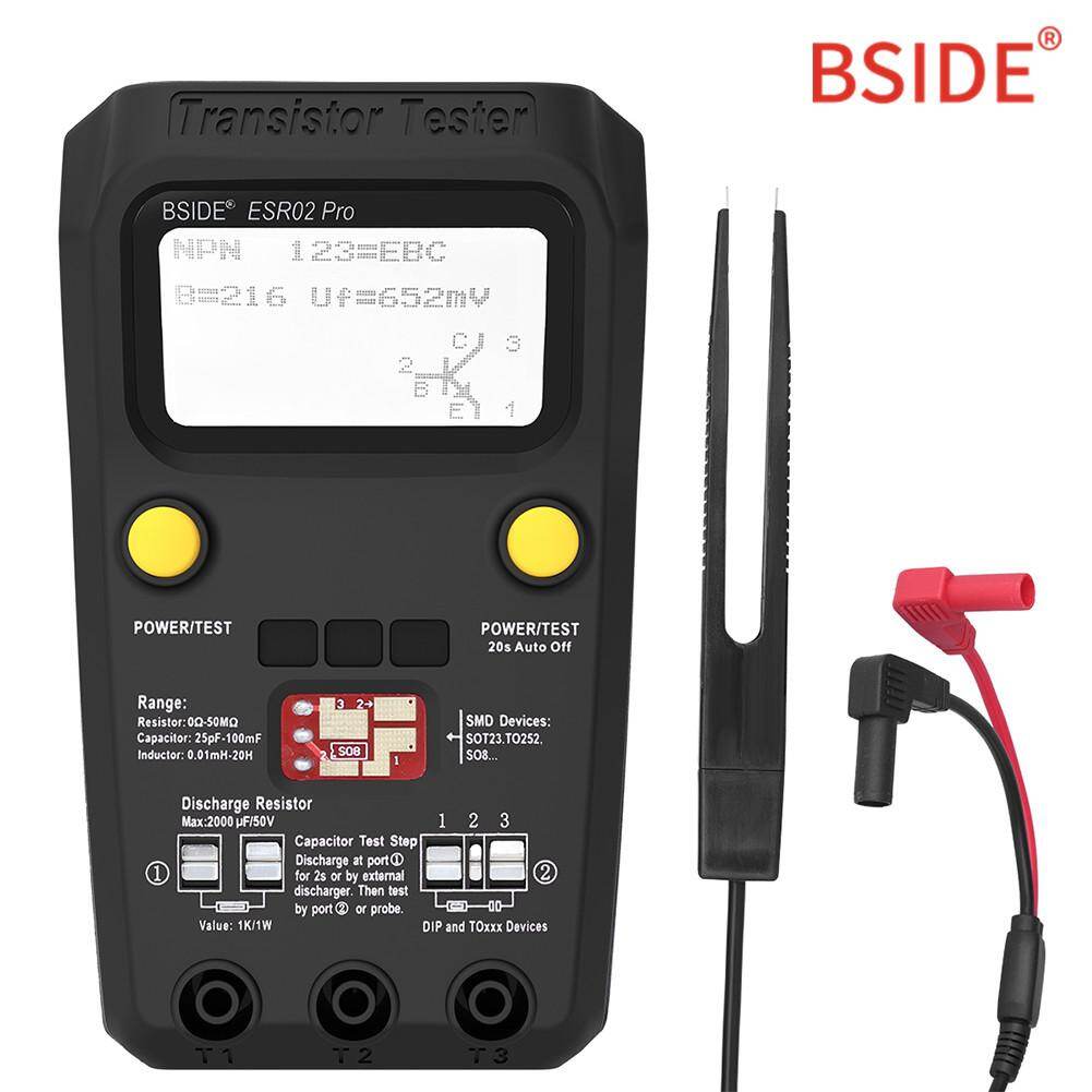 BSIDE ESR02 pro Multi-purpose Transistor Tester Diode Triode Capacitance Resistor Meter MOS/PNP/NPN SMD Tester