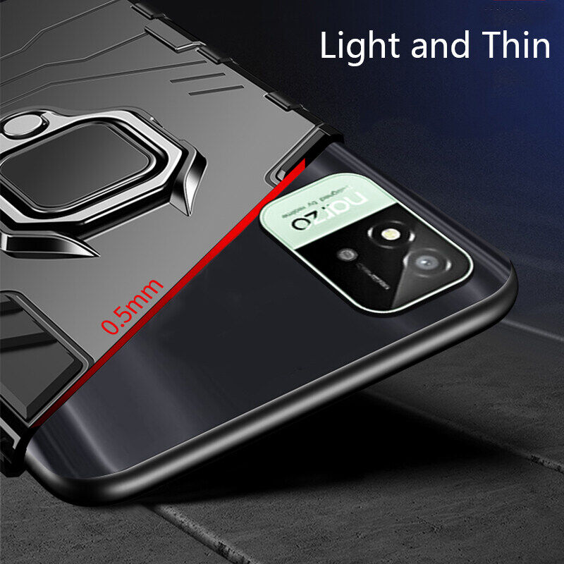 LIFEBELLE Ốp Cho Realme Narzo 50i Ốp Điện Thoại Áo Giáp Chống Sốc Ốp Lưng Cứng Cao Su Silicon TPU Mềm Đa Chất Liệu Ốp Bảo Vệ Toàn Bộ Giá Đỡ Nam Châm Cho Xe Hơi Giá Đỡ Nhẫn