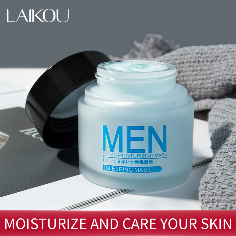 LAIKOU Men Sleeping Mask Oil Control Shrink pores Cream Hydrating Reduce Acne 70g