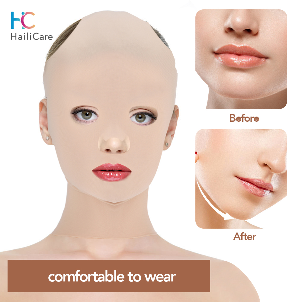 Hailicare Breathable Facial Slimming Bandage Face V Shaper Cheek Lift Up Band Face Thin Mask Reduce Double Chin Anti Wrinkle 3D Reusable Beauty Women Full Face Lift Sleeping Mask