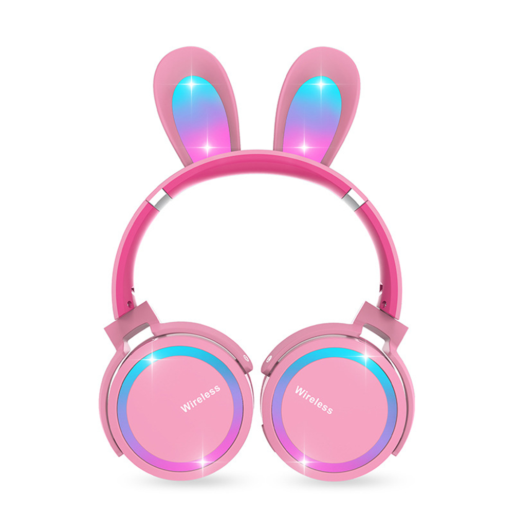 【New Ready Stock】Flash Light Cute Rabbit Ears Wireless Headphones with ...