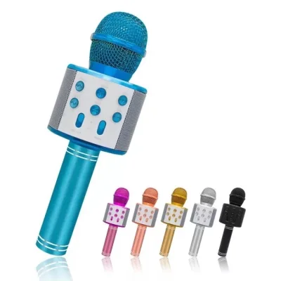 READY STOCK WS858 Wireless Karaoke Microphone Mic Portable Bluetooth KTV Music Singing Speaker Mikrofon