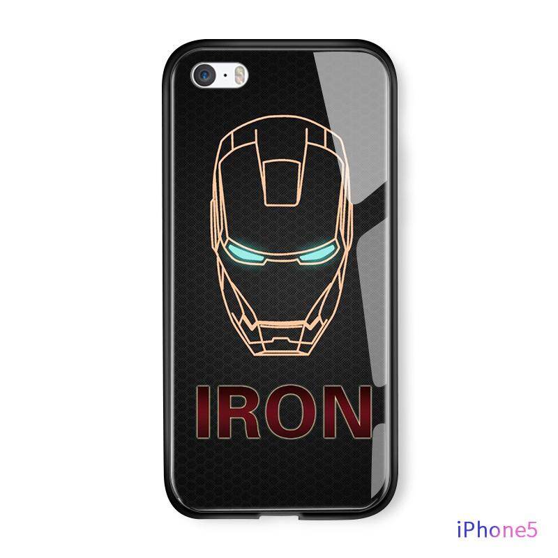 Ucuc tempered glass case for iphone xr x xs max iphone 5s 5se iphone 6s 6 plus iphone 7 iphone 8 plus glass phone case avengers superhero case captain america ironman spiderman fashion phone cover for apple iphone 5 5s se