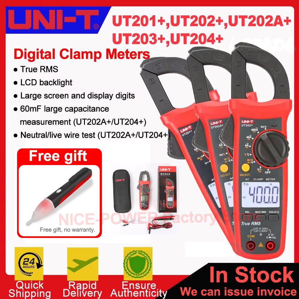 11.11 (Bản Gốc UNI-T) Máy Đo Kẹp Kỹ Thuật Số UNI-T UT201 +/UT202 +/UT203 +/UT204 +/UT202 + 400-600A; Đồng Hồ Vạn Năng Chính Xác Cao Phạm Vi Tự Động