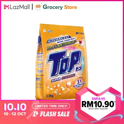 TOP Advance Micro-Clean Tech With 99.9% Antivirus Super Hygienic Powder Detergent (2.3Kg)