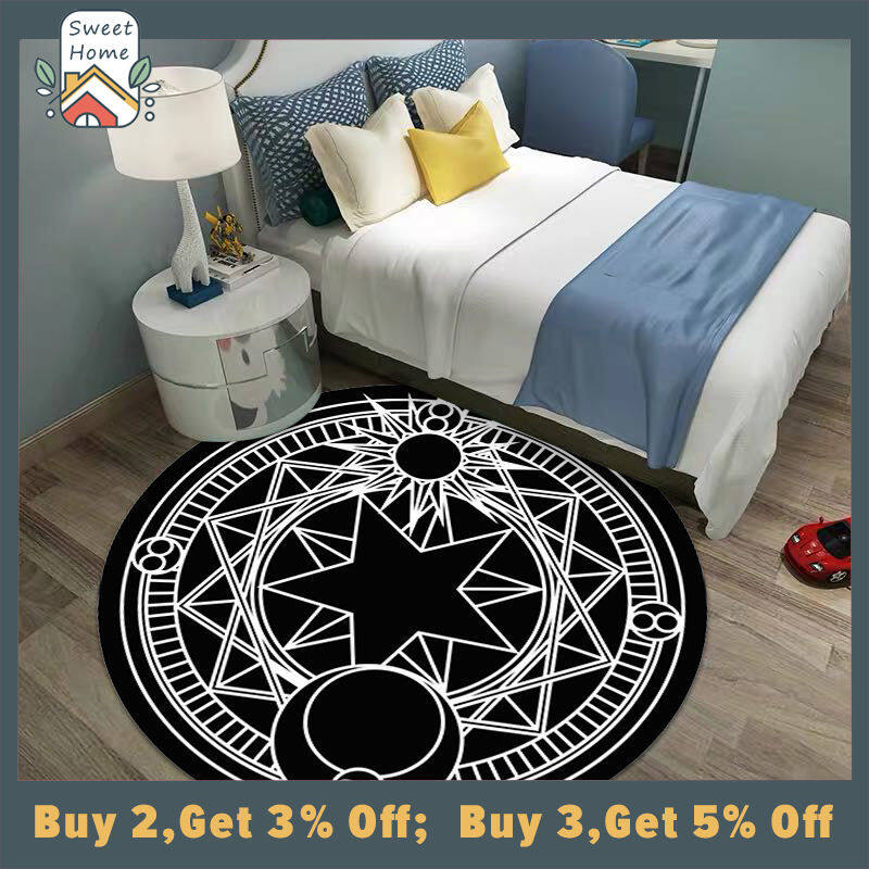 Cartoon Card Captor Sakura Rug Mat Magic Array Carpet Doormat Antislip Plush Princess Creative Handmade Living Room Coffee Table