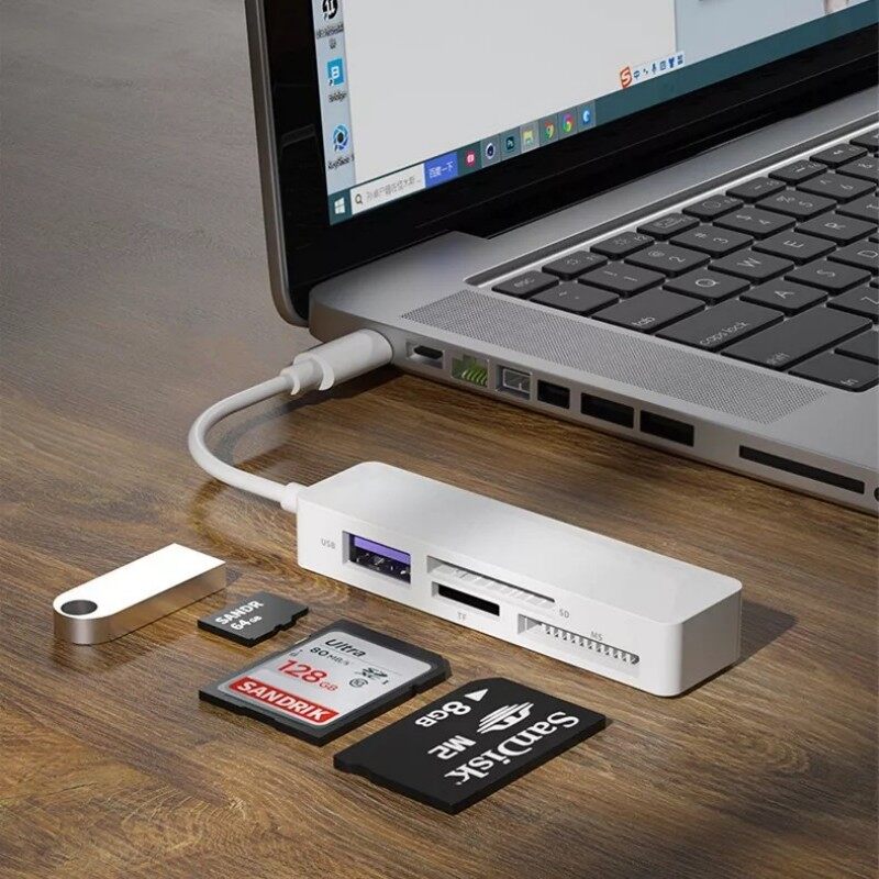 4 Trong 1 đầu đọc thẻ Chiếu Sáng/USB/Loại C Để MS SD thẻ TF U Đĩa Adapter Cho Sony thẻ nhớ Pro Duo Đầu đọc thẻ Cho iPhone Xiaomi Realme Máy Tính Xách Tay Chuyển Đổi