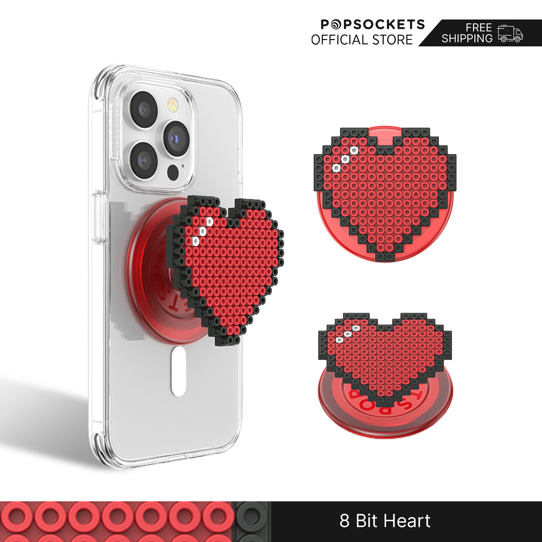 Popsockets Popgrip Black Heart Popsocket Magsafe Heart Shaped