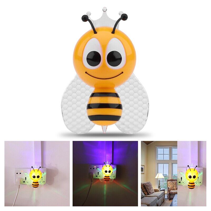 Đèn Ngủ LED Cảm Ứng Ban Đêm Hình Ong Hoạt Hình Đèn Tường Dễ Thương Cho Trẻ