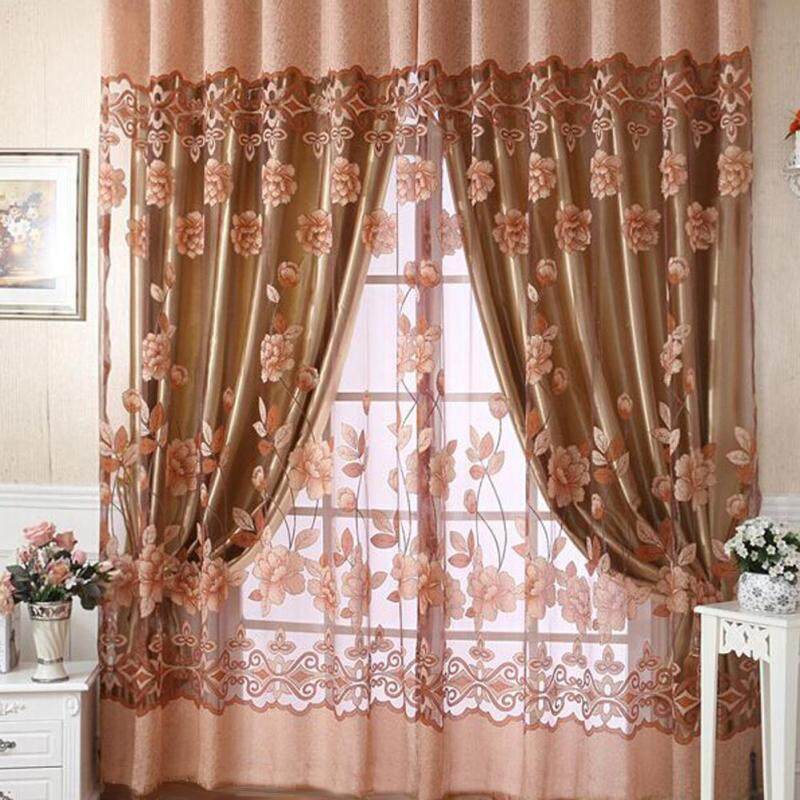Hiện Đại Hoa Bằng Vải Tuyn Vải Voan Màn Che Cửa Sổ Đầy Đủ Shading Rèm Cửa Sổ