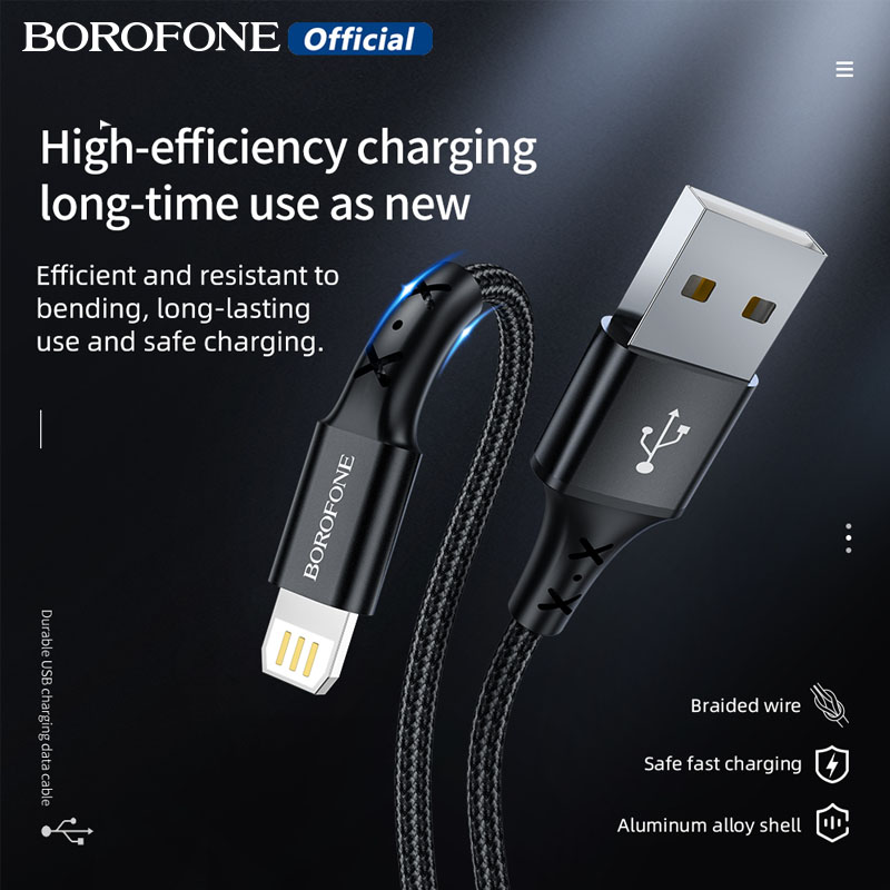 Borofone bx20 Cáp USB Micro/sét/Type-C 2.4A Cáp dữ liệu sạc nhanh phổ quát cho Iphone điện thoại Android sạc nhanh với truyền dữ liệu