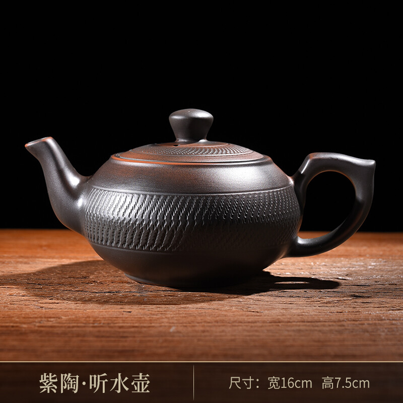 Kung Fu Tea Set Tea Cup Tea Pottery Purple Tea Pot Ceramic Home Set Tea Cup Tea Pot Single Large Capacity Handmade Jumping Knife Xishi Stone Ladle Pot