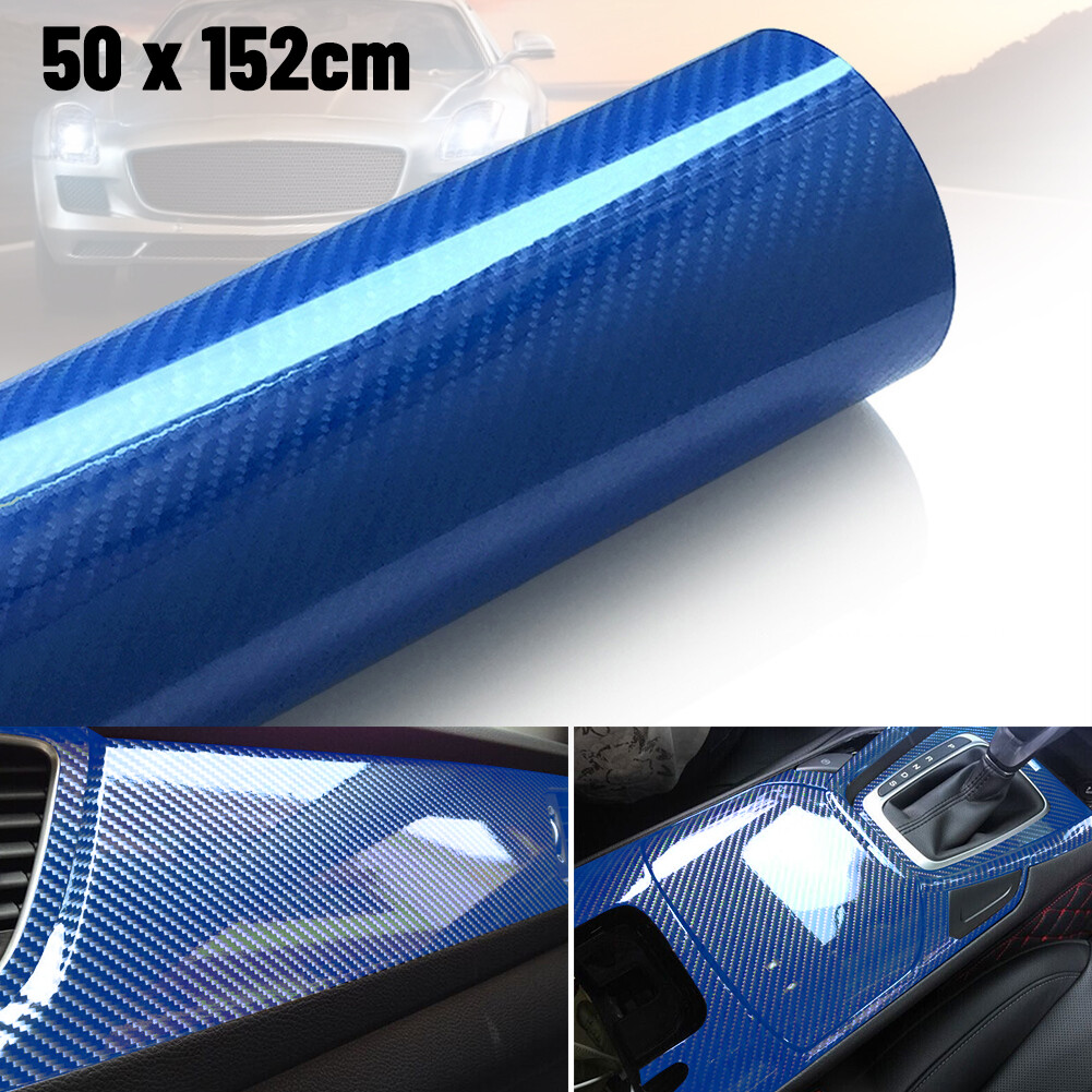 SUNY [ready stock]50*152cm Car Styling DIY High Glossy 6D Carbon Fiber Vinyl Wrap Film Motorcyle Automobiles Car Sticker and Decals Accessorise