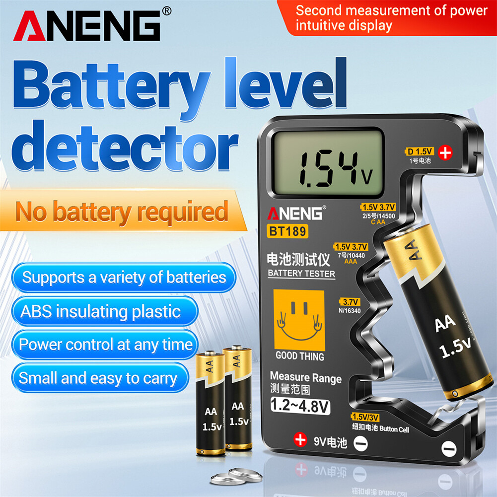 【ANENG】Battery Checker Universal Battery Life Tester LCD Display Batteries Power Testing Portable Battery Tester Volt Checker