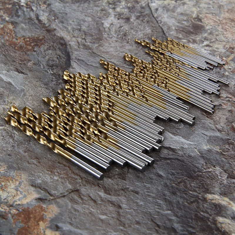 Ministar 100/50pcs Titanium Coated HSS High Speed Steel Drill Bit Set Tool