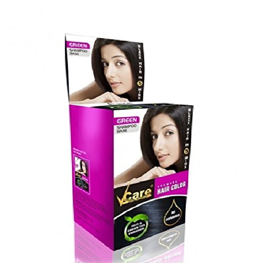Vcare Hair Color, Black, 25 ml Shampoo X 10 sachets Lazada