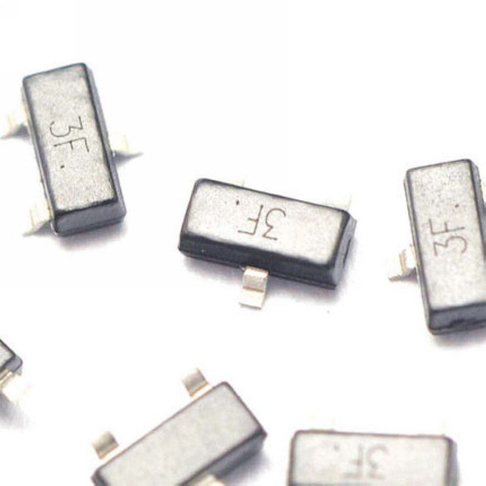 100pcs bc857b 3f 0.1a 45v pnp sot-23 smd transistor