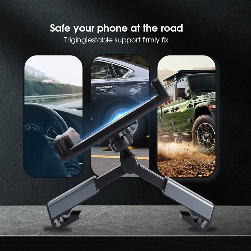 Universal Car Back Seat Phone Holder Rotatable Auto Headrest Bracket Support Compatible with iPad Pro Air 4.7-12.5inch Tablet Holders