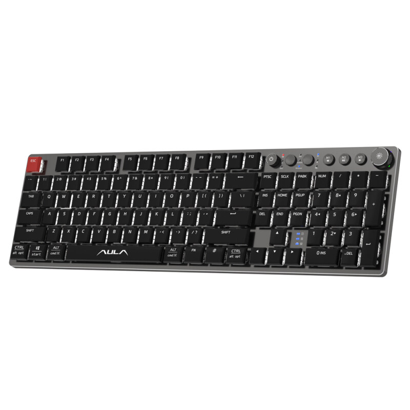 New Arrive! AULA F2090(wired+2.4G+bluetooth)Ultra-thin Mechanical Keyboard 104 Keys Suitable For PC/MAC/I0S/ Android /Windows Singapore