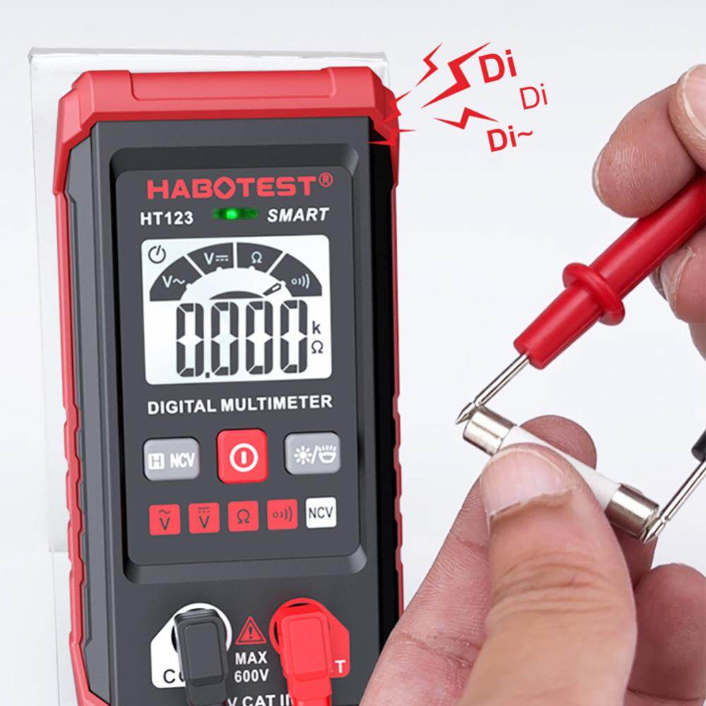 Smart Digital Multimeter Auto-Ranging Voltage Resistance Continuity Measurement Tester with Backlight LCD Display RMS 2000 Counts for Household