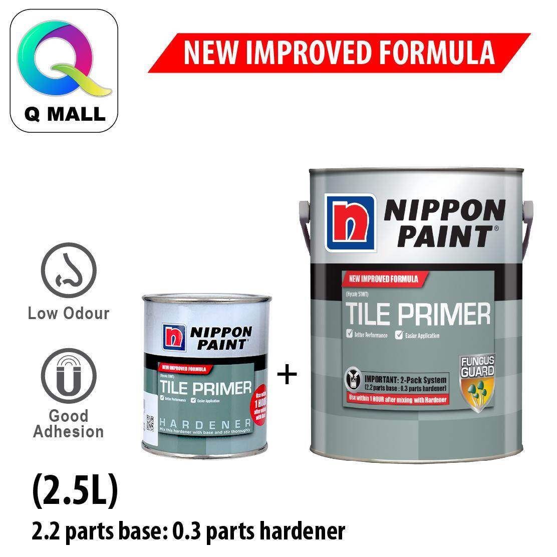 NIPPON Paint TILE PRIMER NEW IMPROVED FORMULA & HARDENER for Tiles 2