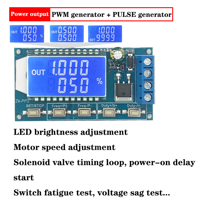 Aideepen ZK-PP1K ZK-PP2K PWM Pulse Frequency Duty Cycle Adjustable Module Square Wave Rectangular Wave Signal Function Generator for Arduino DIY PWM Signal Generator Module