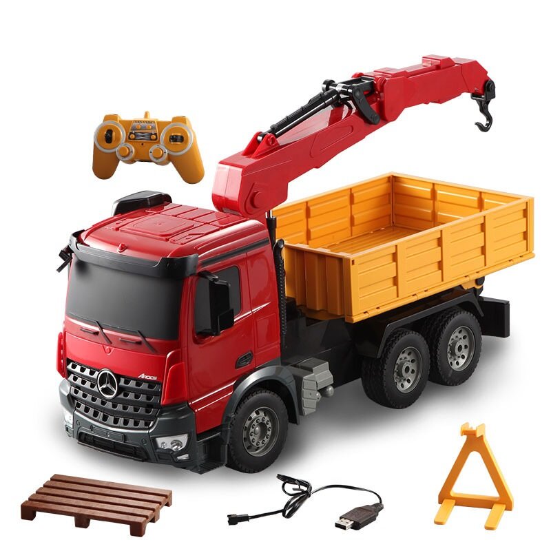Kmoist E565 2.4G Remote Control Mercedes-Benz Car Crane Charging Electric Remote Control Car Children's Construction Vehicle Toy for Boys Girls Gift Children's Day Gift Chrismas Gift