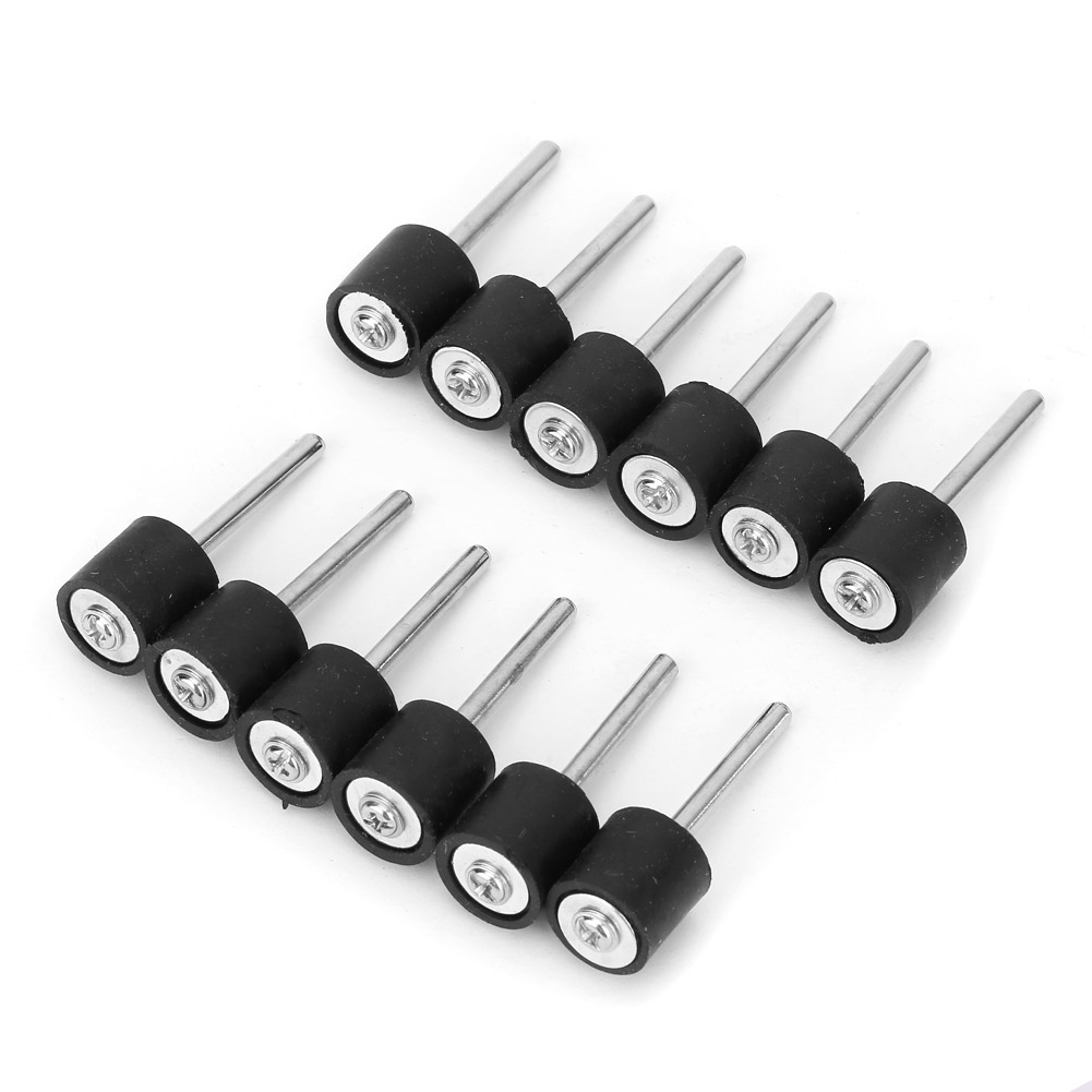 12Pcs Polished Iron Sanding Drum holder Rubber chuck 1/8 Inch Stem sanding handle for compatible rotary tool
