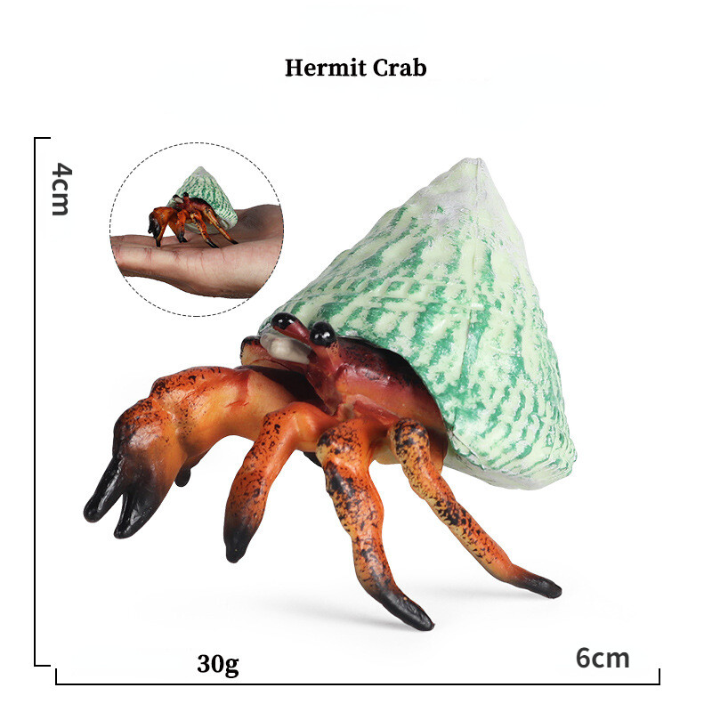 Cognitive Simulation Marine Animal Hermit Crab Crab Submarine Biological Model Plastic Toy Ornaments PVC Miniature Collection Toys Educational Kids Toy Toys for Boys Toys for Girls