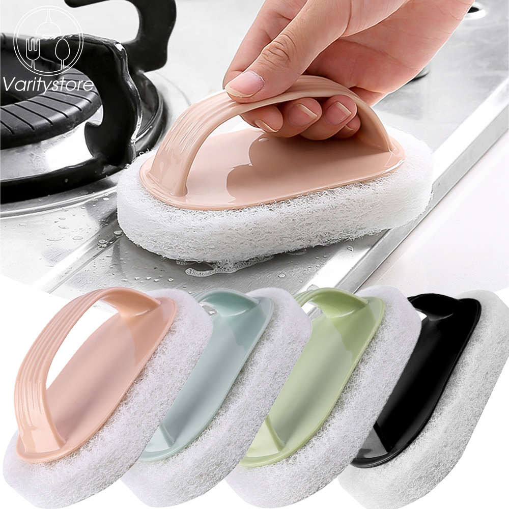 Yespery miếng bọt biển bàn chải sạch với bàn chải Tay cầm dụng cụ làm sạch nhà bếp phòng tắm loại bỏ gạch thủy tinh vết với xử lý bàn chải lau rửa bằng mút