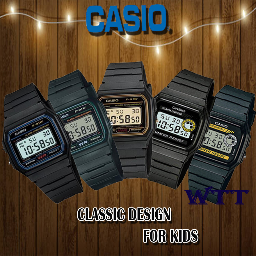 Casio Original F-91W/F-91WG/F-94WA Series Youth Digital Unisex