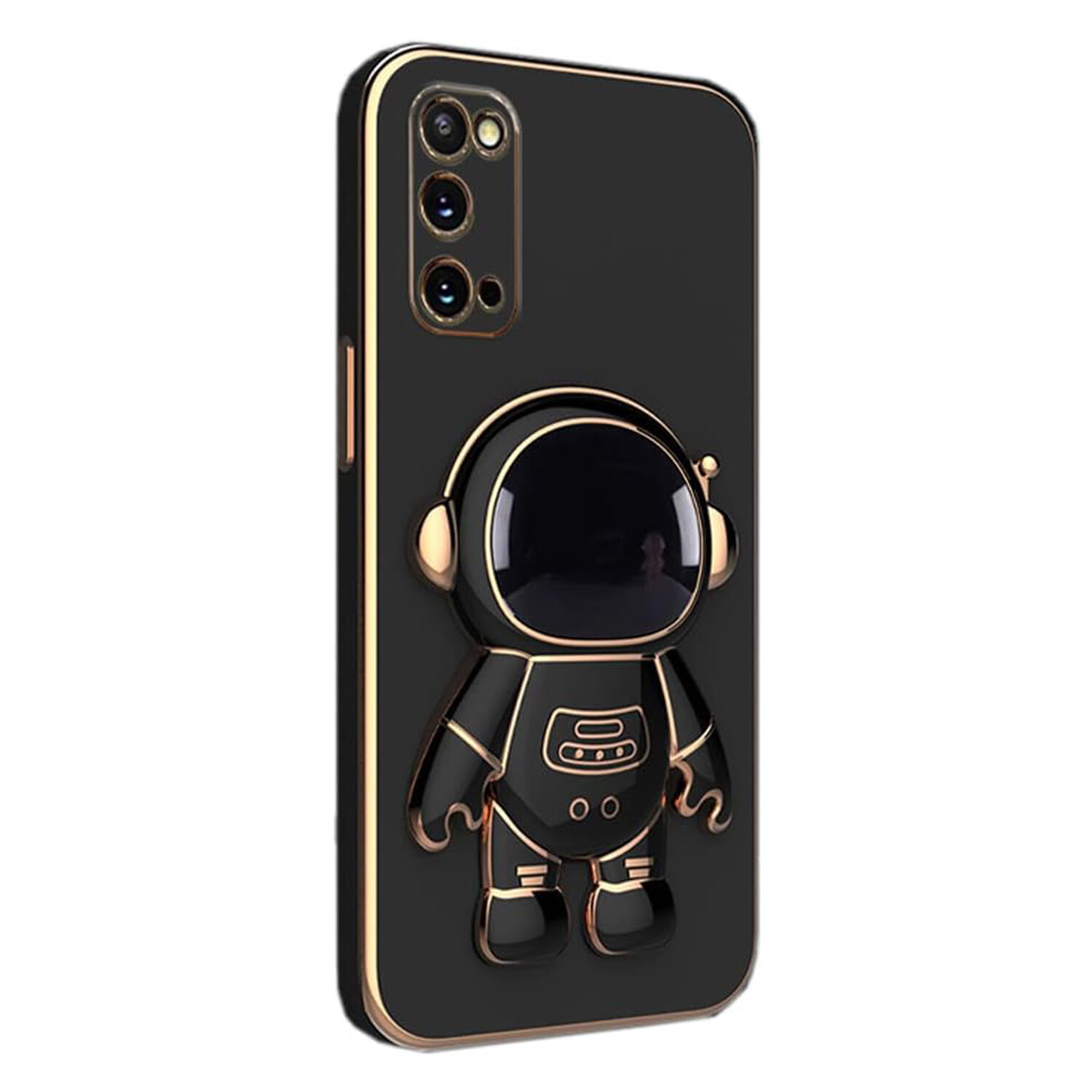 Tương Thích Với Galaxy Lưu Ý 20 Siêu Trường Hợp Dễ Thương Mạ 3D Phi Hành Gia Hidden Chân Đế Chủ Trường Hợp Ốp viền mềm bằng nhựa TPU Mạ Điện Chống Sốc Bảo Vệ Bìa Ốp điện thoại cho Samsung Galaxy Lưu Ý 20