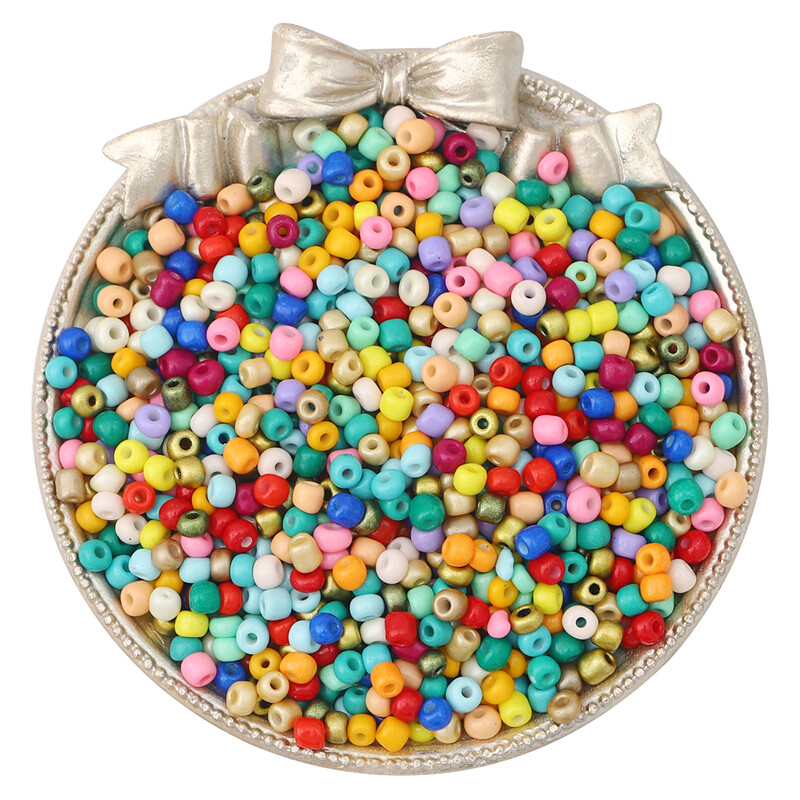 30g 1000Pcs/Lot 3MM Effect Of The Lacquer That Bake Charm Czech Glass Beads DIY Bracelet Necklace Earring Beads For Jewelry Making Accessories DIY Craft Making Sewing Supply
