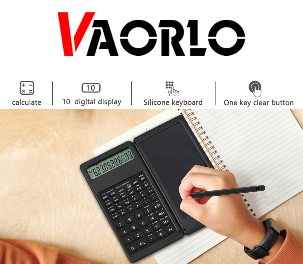 Vaorlo Có Thể Gập Lại 2 Trong 1 Khoa Học Kỹ Thuật Số Máy Tính 10 Chữ Số Màn hình LCD Máy Tính Để Bàn Máy Tính Với 6 Inch Bảng viết Hỗ Trợ bút chỉ điểm Xóa Nút Khóa Cho Trường Cao Đẳng Văn Phòng Kinh Doanh