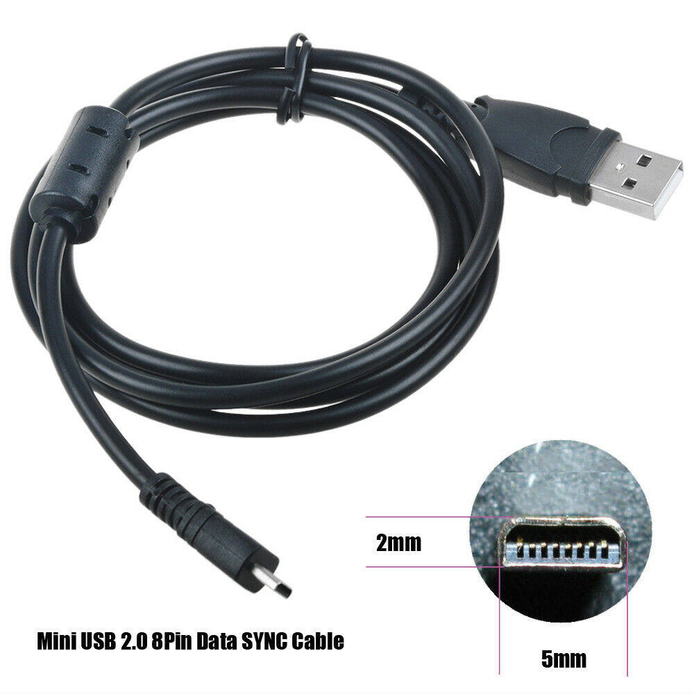 vhbw 5x cavo dati USB (da USB standard tipo A alla fotocamera) compatibile con Panasonic Lumix DMC-FZ200, DMC-FZ20 fotocamera, camcorder, 150 cm