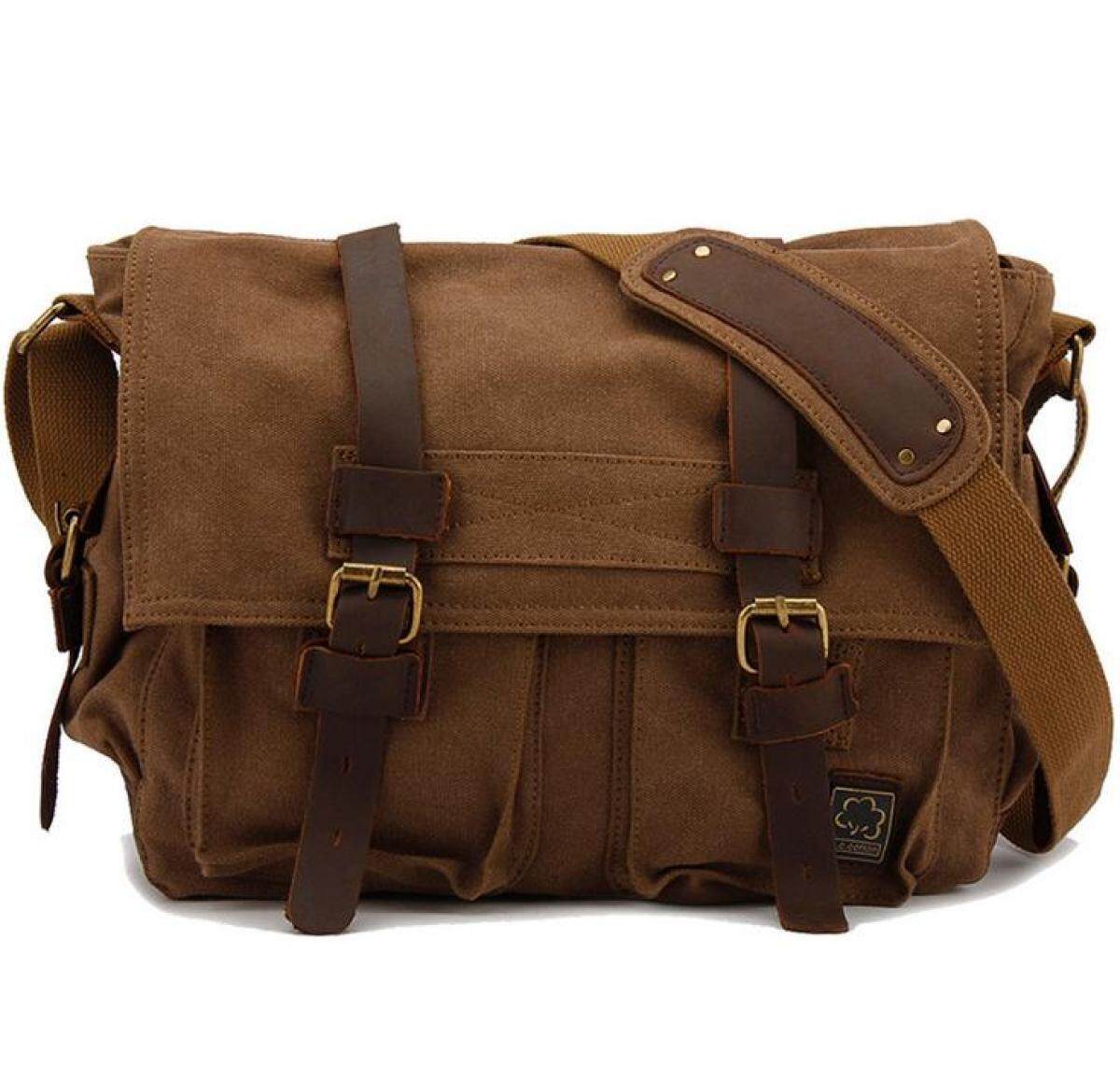 canvas and leather mens bag