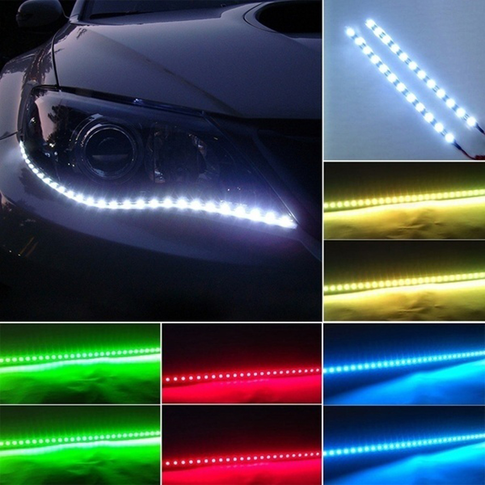 JaneDream 2Pcs 30cm 12 LED Light 3528 SMD LED Strip Light Waterproof Car Decor