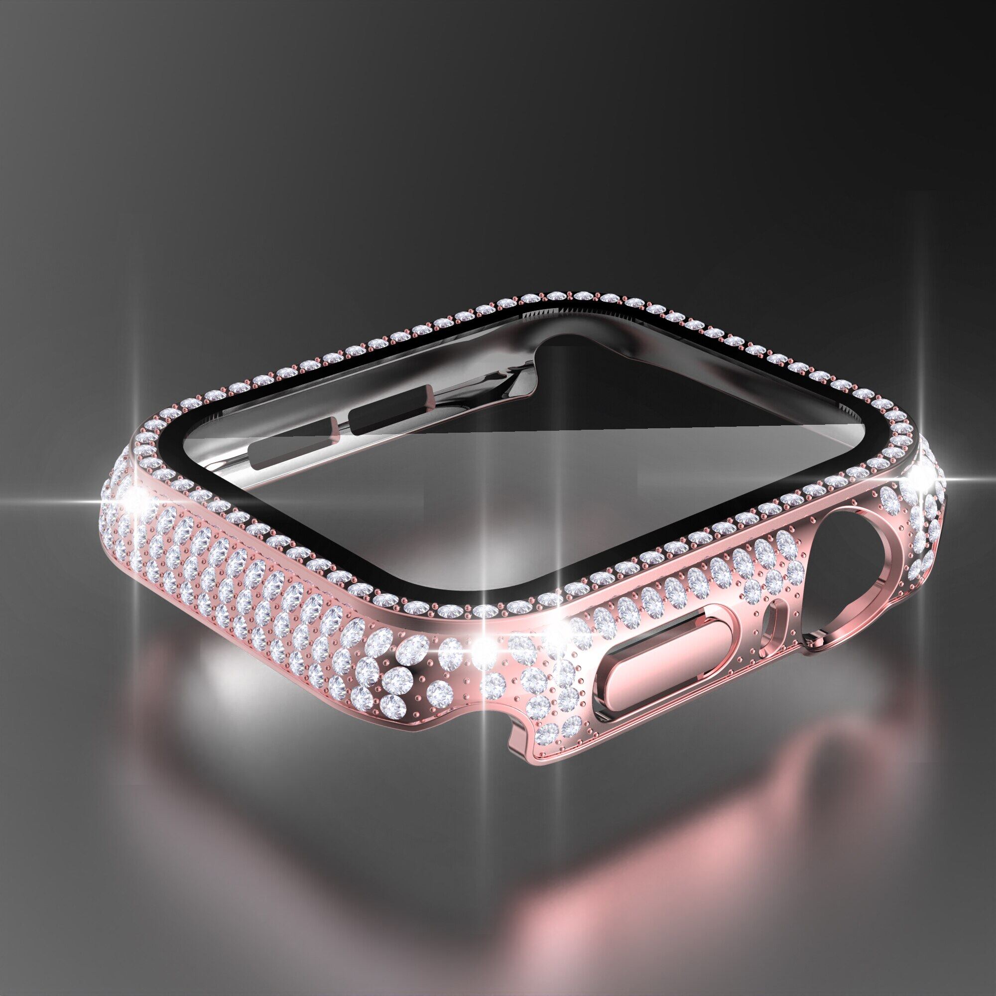 Diamond Watch Case For Apple Watch Case 41mm 45mm Accessories PC Screen Protector Bumper Protect Shell For Apple Watch Series 7 case