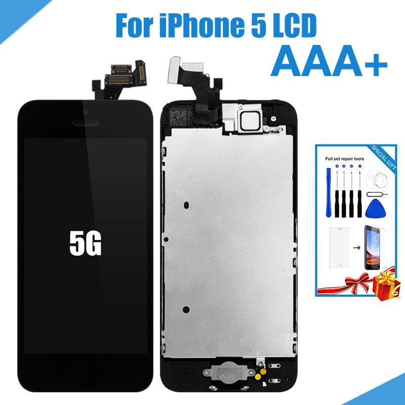 Paket Lengkap LCD untuk iPhone 5 Screen Perakitan Lengkap Display Pergantian Digital dengan Kamera Depan Tombol Home