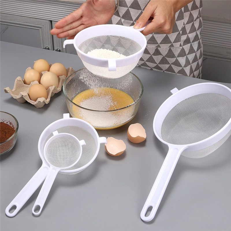 Nhà bếp cầm tay nhựa tái sử dụng lưới bộ lọc lá trà sàng lọc rây bột colander soymilk phin cà phê phụ kiện nhà bếp