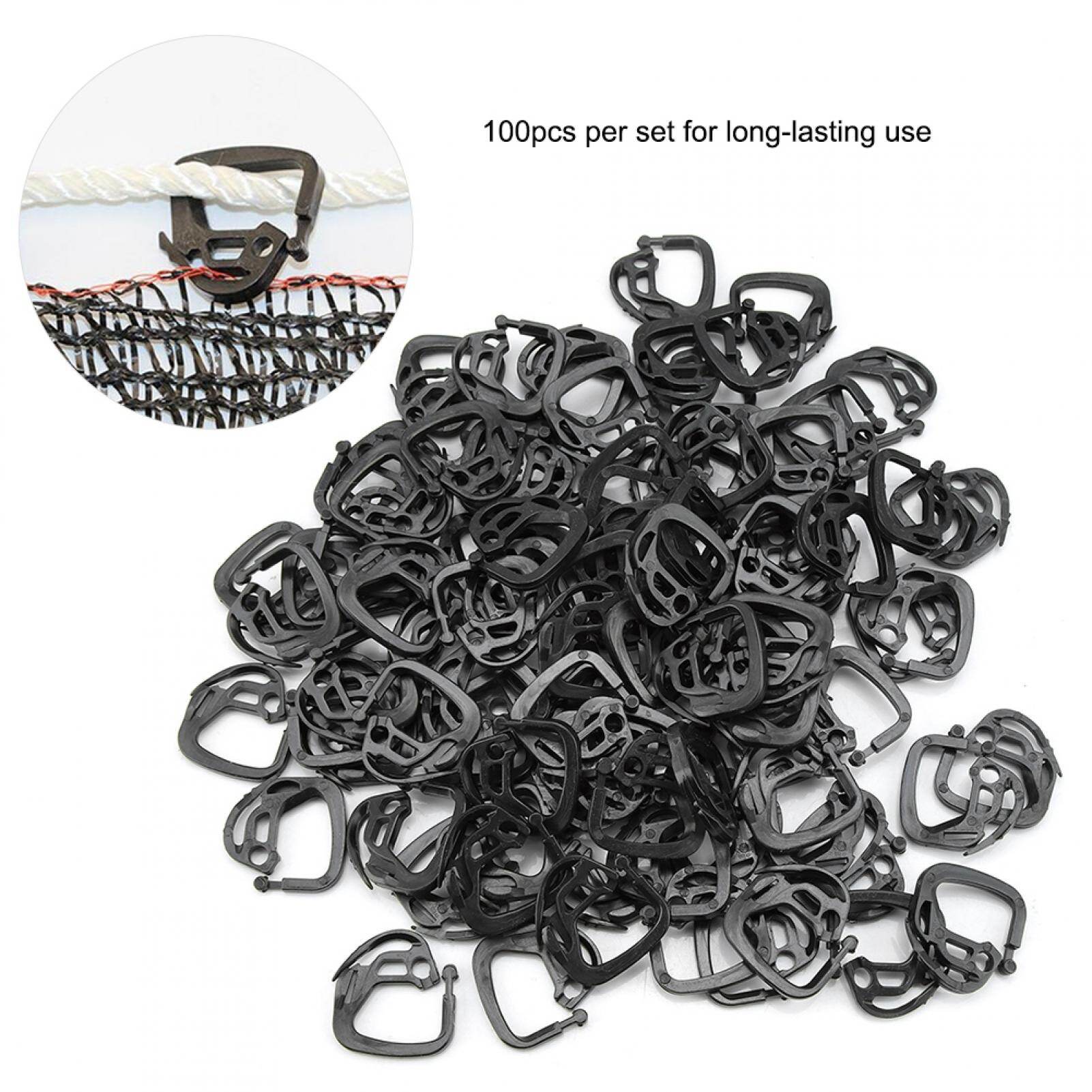 [Ready Stock] 100Pcs Durable Shading Net Hook Plastic Hanging Hooks for Shade Fabric Greenhouse Accessories