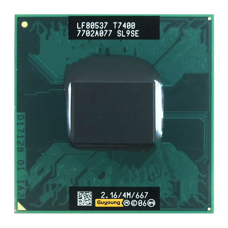 Core 2 duo t7400 sl9se 2.1 ghz used dual-core dual-thread cpu processor 4m 34w socket m / mpga478mt