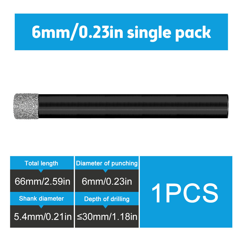 Tile Drill Bit Glass Hole Opener Marble Special Punch Vitrified Brick Household Dry Drilling Holes for Drill Granite Marble Masonry Concrete Tiles