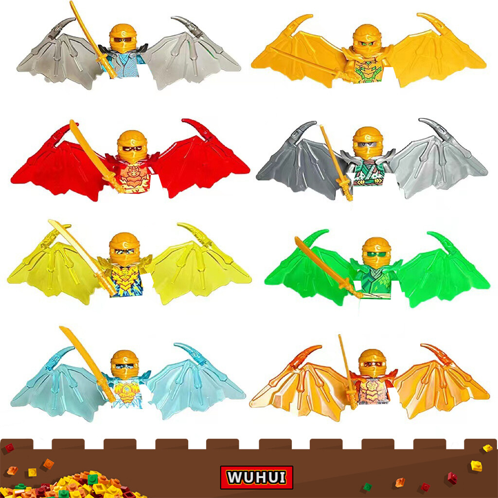 WUHUI 8PCS Ninja Minifigures Toy Building Kit Toys Building Blocks Lloyd NYA Zane Cole Jay Kai Skybound Ninjago Building Bricks Kids Toy Toys for Boys Girls Compatible with All Brands