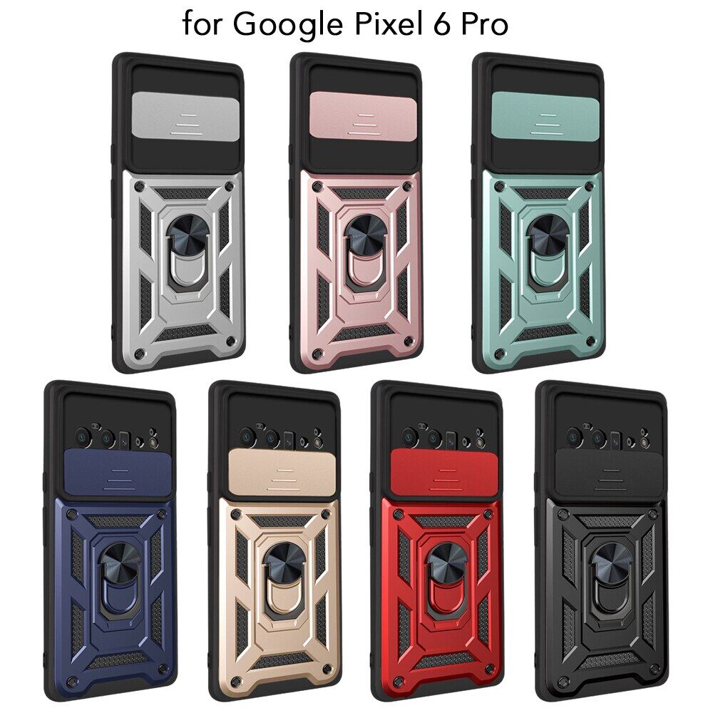 KEYSION Ốp Chống Sốc Cho Google Pixel 6 6 Pro Ốp Lưng Điện Thoại Có Vòng Móc Bảo Vệ Máy Ảnh Kéo Đẩy Cho Google Pixel 6 Pro