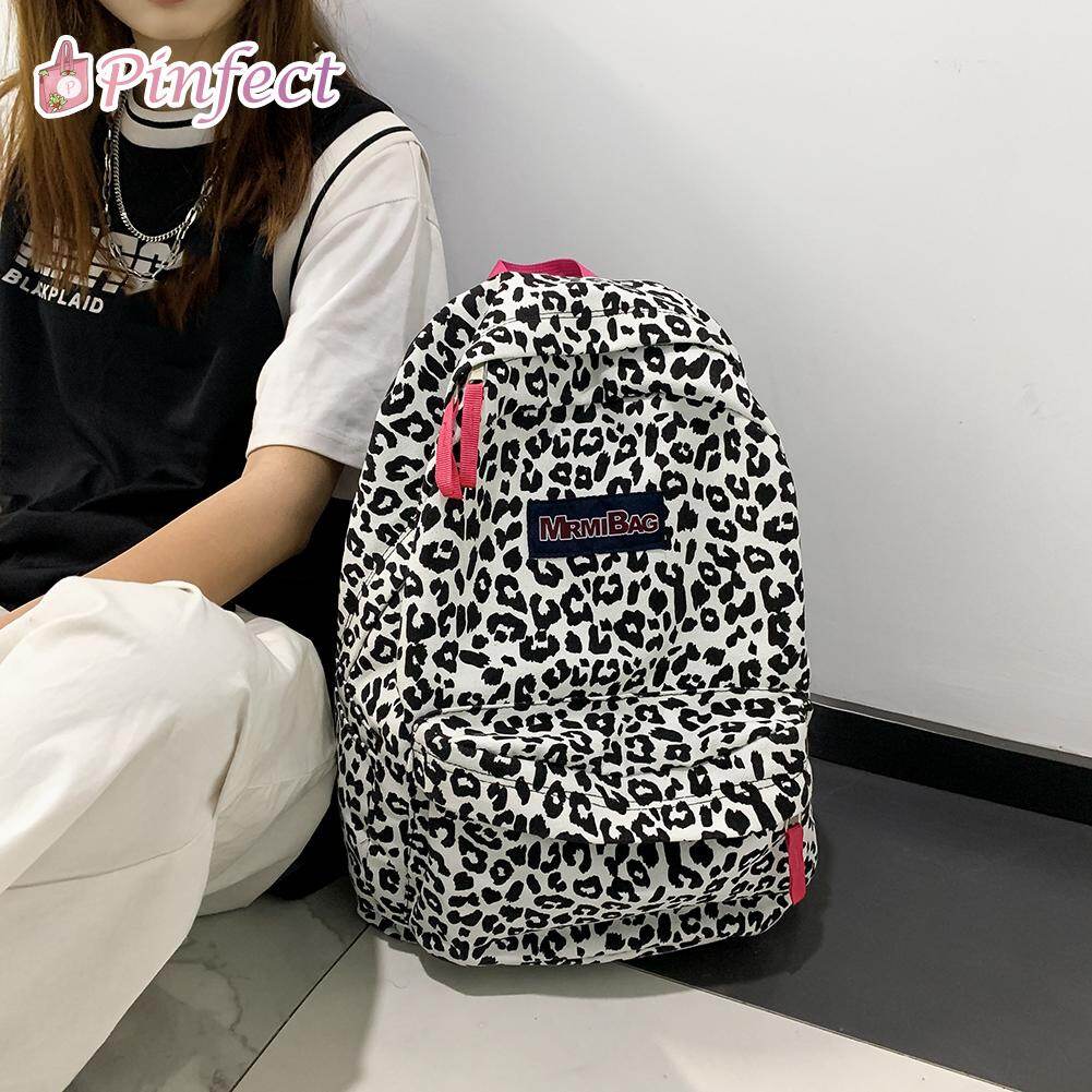 [Pinfect] Ba Lô Vải Bố Họa Tiết Ngựa Vằn Bò Sữa Cổ Điển Hàn Quốc, Ba Lô Phong Cách Học Đường Cho Nữ Ba Lô Du Lịch Sinh Viên Sức Chứa Lớn Thường Ngày