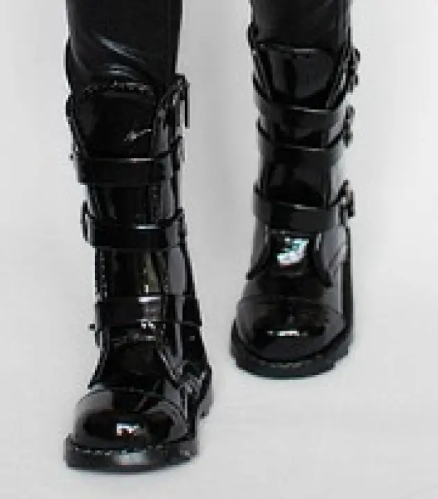 1//3 1//4 BJD Shoes SD Dollfie Dolls Black/&White PU Leather Military Boots New