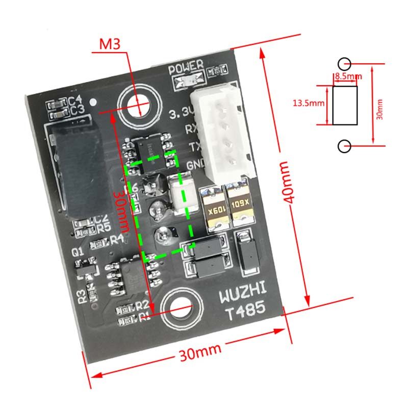 1PCS Isolated TTL to 485 module rs485 to TTL communication microcontroller serial cable conversion module