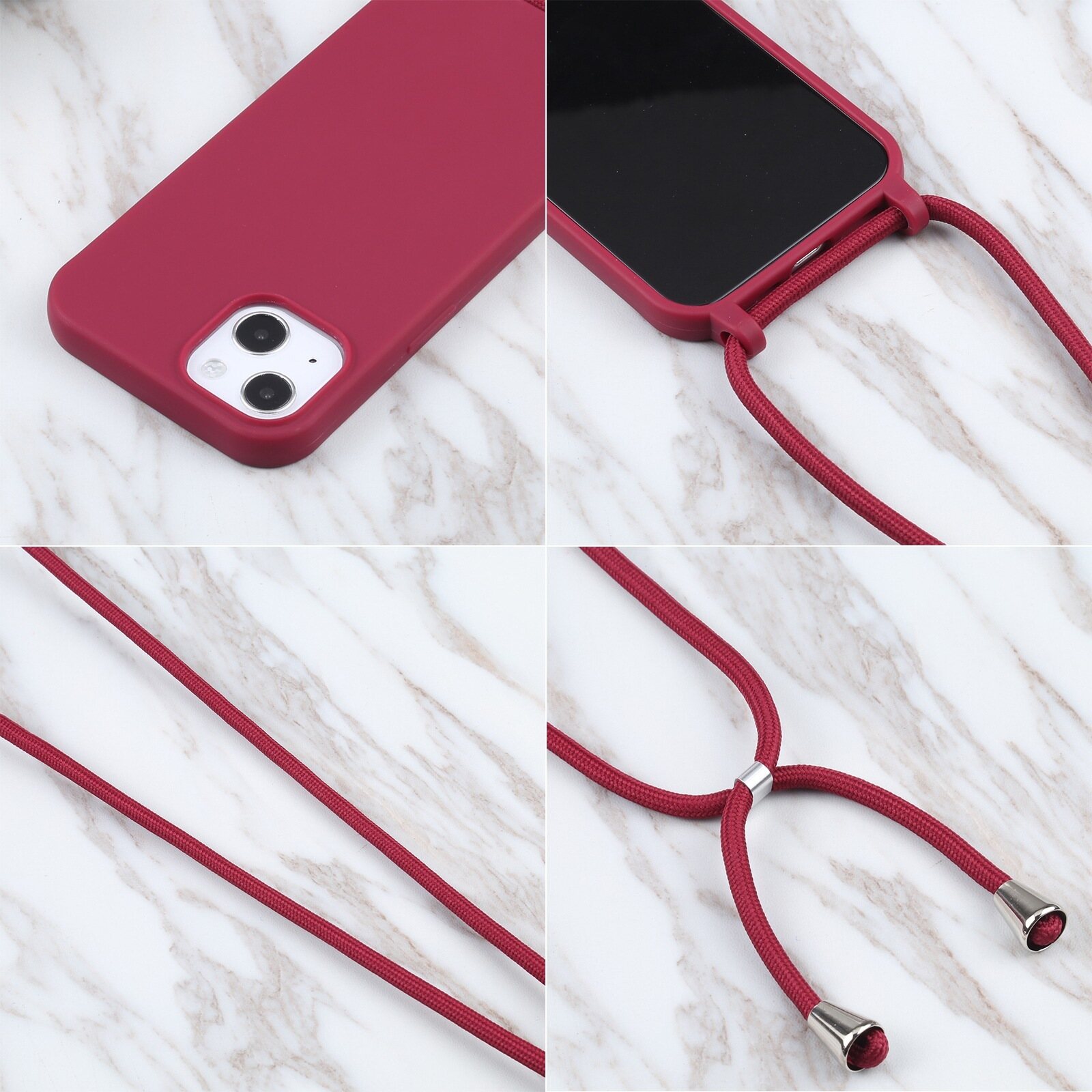 Shockproof Silicone Case For Apple iPhone 13 Pro Max mini 11 /iPhone 12 Pro Max XS MAX XR 7 8 Plus Case Lanyard Neck Strap String Phone Cover iphone Case